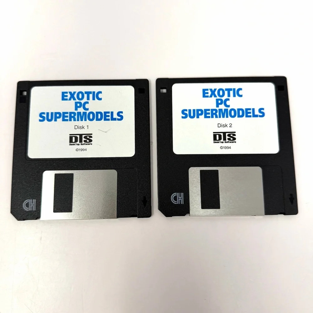 Vintage 1994 Exotic Super PC Supermodels 3.5” Floppy Disc DTS Desk Top Software